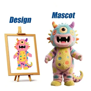 New Fashionable Colorful Monster Custom-made Mascot Set Made With Embroidery Technique Exclusive Custom Made Doll Costumes