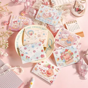 New Trend Product Cartoon Greeting Cards Bulk Tri fold Cute Note Card with Envelope for Children’s Day Gift Shop Bakery