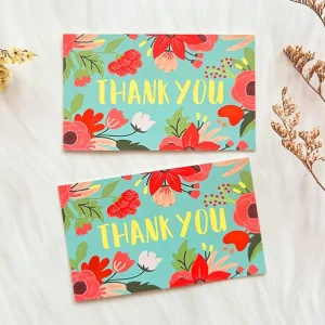 New Trends Luxury Elegant Custom Greeting Postcards Eco Friendly CMYK Full Color Printing Thank You Cards for Small Business