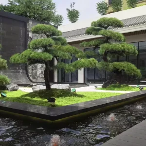Nexus Villa Garden Landscape Modern 3D Maximum Rendering Eco Friendly Construction Drawing Layout Sketch Concept Customization