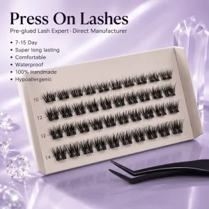 No Glue Lash Clusters 7 15DAY Lasting 100% Handmade Glue Free Application Custom Curl Length Bulk Order Supplier for Bulk Orders