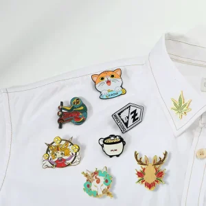 No Minimum Fashion Custom Logo Bulk Gold Cartoon Anime Metal Soft Enamel Lapel Pin/hard Enamel Pin