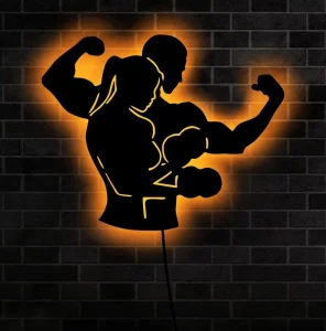 No Pain No Gain Gym Led Neon Sign Light Fitness Club Decor LED Neon Sign Custom with Dumbbell Muscle Design Neon Lights Custom