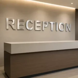 Non Illuminated Channel Custom Storefront Dimensional Signage Business Storefront Fabricated Metal Building Wall Lettering