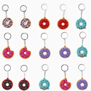 Non-toxic Keychain Sleutelhanger Custom Charm Flexible Cartoon Donut
