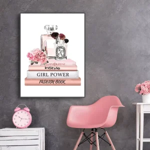 Nordic Style Flower Perfume Lipstick Book Canvas Painting Art Fashion Makeup Posters Prints for Living Room Wall Decor