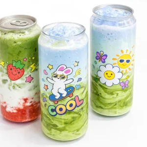 OEM 500ml Cylinder Beverage PET Can with Flip Top Cap and Aluminum Lid for Coffee Wine Tea and Juice Custom Logo