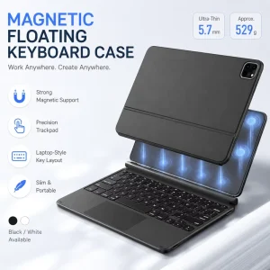 OEM Aluminum Alloy Tablet Keyboard Case with Touchpad Type C Rechargeable 3 in 1 Wireless Cover for Private Label Supply