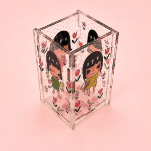 OEM Custom Acrylic Display Box with Original Cartoon Artwork Slot Assembly Structure for Promotional Gift Factory