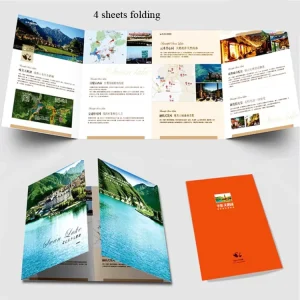 OEM Custom Cardboard Offset Paper Folding Brochure Booklet Printing Services Die Cut Film Lamination Embossing Offset Printing