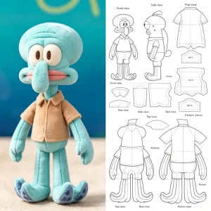 OEM Custom Cartoon Stuffed Plush Doll, Character Plush Toy With Sewing Pattern, Support Custom Design Factory for Gift