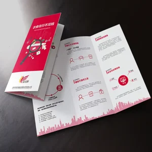 OEM Custom Catalog & Flyers Printing Service Tri-Fold Flyer Folding Leaflet Brochure & Postcard Made from Cardboard