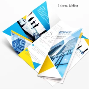 OEM Custom Offset Printing A4 Flyers Gold Foil Printing Brochure Folding Format Double Sided Color Business Catalog