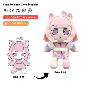 OEM Custom Plush Character Doll Soft Skin Friendly Stuffed Toy Custom Made Mascot for Display Stuffed Figure Doll