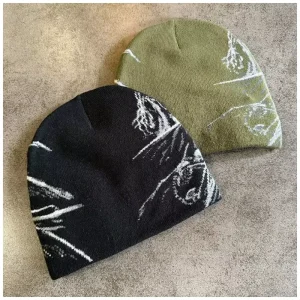 OEM Custom logo Letter Acrylic Trend Windproof Outdoor Skiing Knitted Hat Colorful for Men and Women for Winter Warm