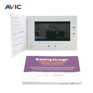 OEM Customand Video Mailer Booklet LCD Screen Video Brochure for Wedding Invitation Card Gift Promotion