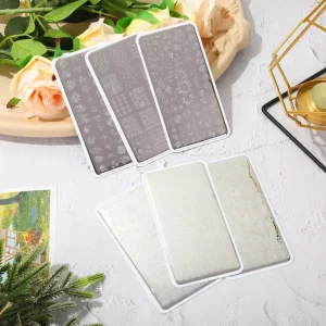 OEM DIY Nail Stamping Plate Rectangular Steel Image Transfer Template with Flower Butterfly Design Metal Crafts Nail Stamp Plate