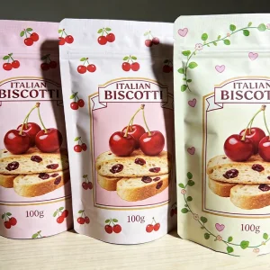 OEM Eco-Friendly Custom LOGO Glossy Finish Packaging for Dried Cookie Packaging Stand up Pouch With Zipper