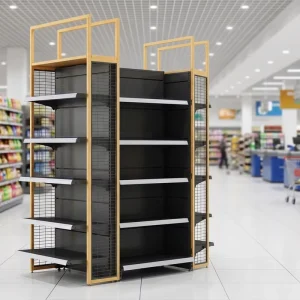 OEM Heavy Duty Metal Supermarket Double Sided Gondola Shelving Display Rack for Supermarkets Shelf for Shop