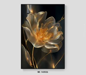 OEM Luxury Eco friendly Digital Floral Artwork Diamond Framed Wall Decor Custom Logo Design for Hotel Store Factory Direct