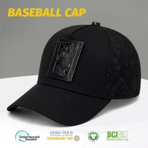 OEM ODM 5 Panel Structured Cap Embossed King Card Patch Rhinestone Curved Brim Baseball Cap Gothic Street Baseball Hat
