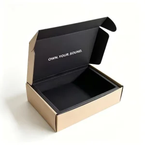 OEM ODM Brown Kraft Outer Black Inner Cardboard Airplane Box Custom Logo Printed Shipping Mailer Box with Protective Foam Insert