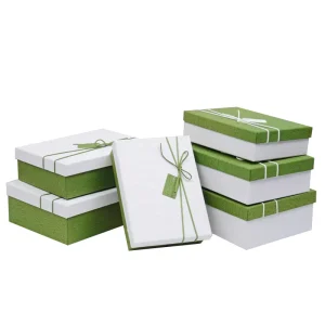 OEM ODM Bulk Custom Two-Tone Textured Gift Box Custom Artwork Logo Ribbon Tie Rigid Box For Candle Chocolate Packaging