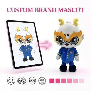OEM ODM Custom Brand Dragon Mascot Cotton Plush Doll Personalized Outfit Embroidery Stuffed Animal Toy Kids Corporate Custom