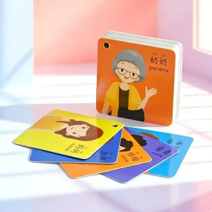 OEM ODM Custom Educational Kids Early Learning Flash Cards Character Illustration Printing Safe Edge Cardboard Custom Sizes