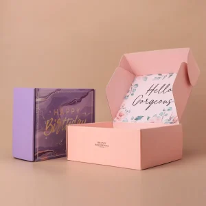OEM ODM Custom Printed Mailer Box Full Color Inner & Outer Printing Cosmetic Gift Shipping Box with Custom Logo