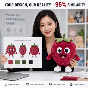 OEM ODM Custom Raspberry Mascot Plush Toy Soft Toy Stuffed Animal Personalized Toy Factory Direct Promotional Gift