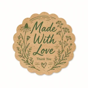 OEM/ODM Durable Kraft Paper Die Cut Roll Waterproof Label for Fruit Basket Tag