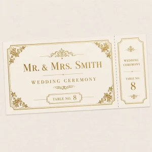 OEM ODM VIP Entry Ticket Linen Paper Custom Foil Color Personalized Text and Logo Eco-Friendly Materials