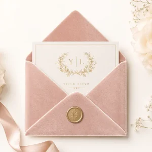 OEM Velvet Envelope for Weddings Invitation Custom Color & Shape Gold Stamping