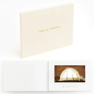 OEM Video Brochure Presentation Booklet with 7-Inch Screen, 180-Degree Flat Open, for Product Launch