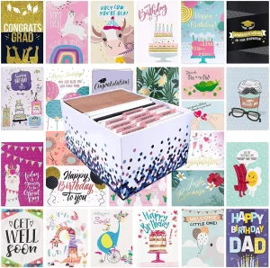 Occasion Greeting Cards Fancy Offset Catching Designs Offset Varnishing Organizer Box for Friendship Anniversary Wedding Cards