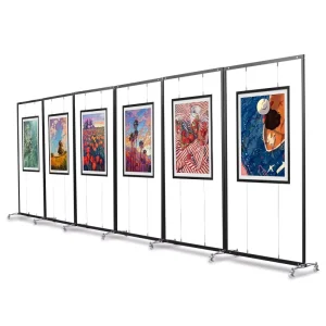 Octagonal Aluminum Folding Calligraphy Exhibition Board Powder Coating Single Shelf Kindergarten Art Display Rack ZHE