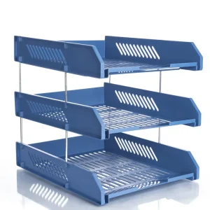 Office Supplies Iron Mesh Plastic 3 Layer File Rack File Storage Data Rack File Tray Data Rack Drawer Type