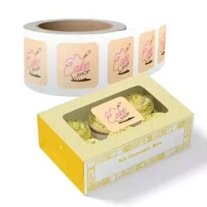 Oil Proof Bakery Packaging Stickers Cake Box Labels for Dessert Cupcake Cookie Packaging