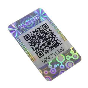 One-off Warranty PET Vinyl Material Custom Hologram Sticker Label With QR Code