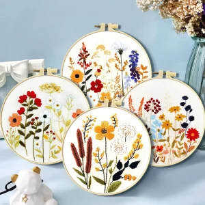 Oriental Chinese Style Cross Stitch Kit Realistic Floral & Plant Hand Embroidery Living Room Wall Art Decor