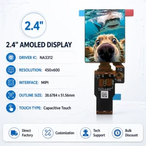Original 2.4 Inch 450×600 MIPI Interface Capacitive Touch Screen for Smart Handheld Device AMOLED Display Module