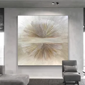 Original Pure Handmade Abstract Silver Lines Heavy Textured Artworks Modern Abstract Hand Drawn Canvas Wall Art Oil Painting