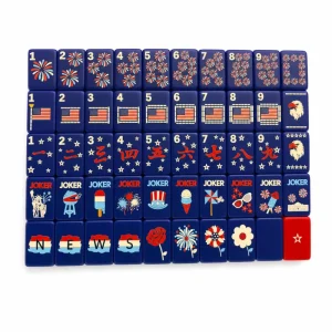 Original US Style American Modern Luxury Foldable Mahjong 160 Tiles 1.42×0.98×0.43 Inch Double-Sided Engraved Acrylic Tiles