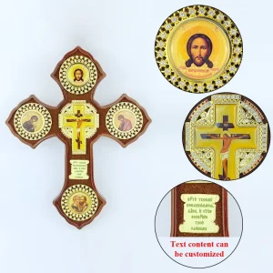 Orthodox Icon Jesus Image Hand Painted Religious Artwork Wood Church Art for Altar Devotion Christian Home Shrine Metal Crafts
