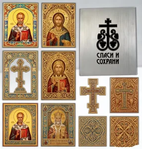 Orthodox Icon Stainless Steel Orthodox Printing Wall Decor Metal Nameplates Aluminum Signage Church Utensils