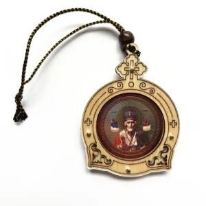 Orthodox Jesus Christ Cross Wood Icon Hanging Decoration