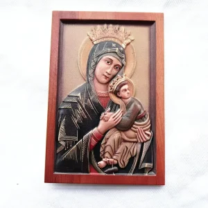 Our Lady of Perpetual Help Icon Resin 3D Church Utensils Religious Wall Desktop Decor
