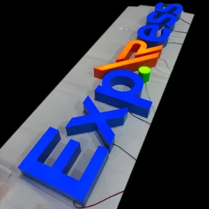 Outdoor 3D Acrylic Illuminated Channel Letter Storefront Sign, Front-Lit LED Logo