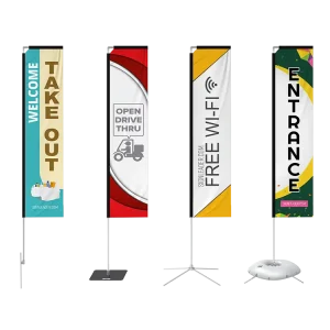 Outdoor Factory Free Design Custom Handbag Hardware Flying Feather Advertising Teardrop Shape Beach Flag